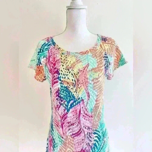 Lilly Pulitzer UPF 50+ Tammy French Terry Dress Pink Style# 81656 - Picture 2 of 8